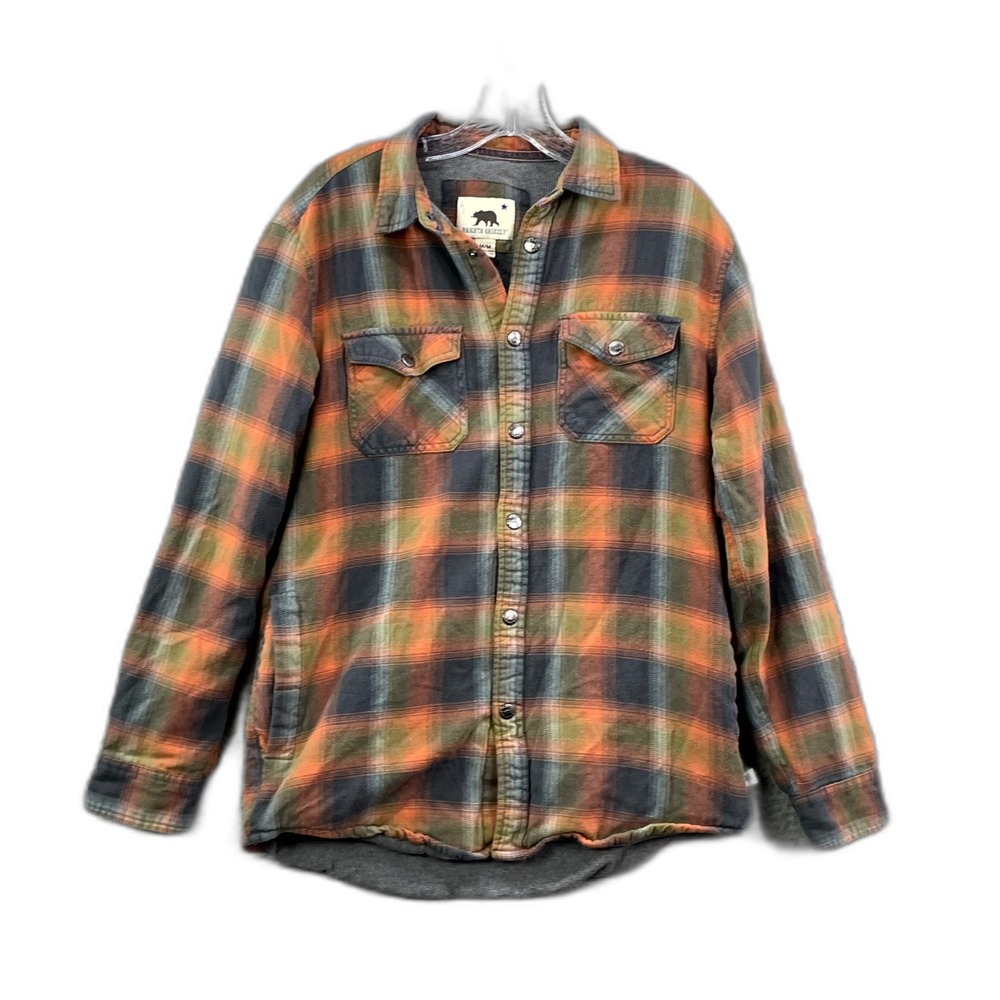 Dakota Grizzly Flannel Shirt Jacket Mens M Plaid Lined Shacket Button Up Classic